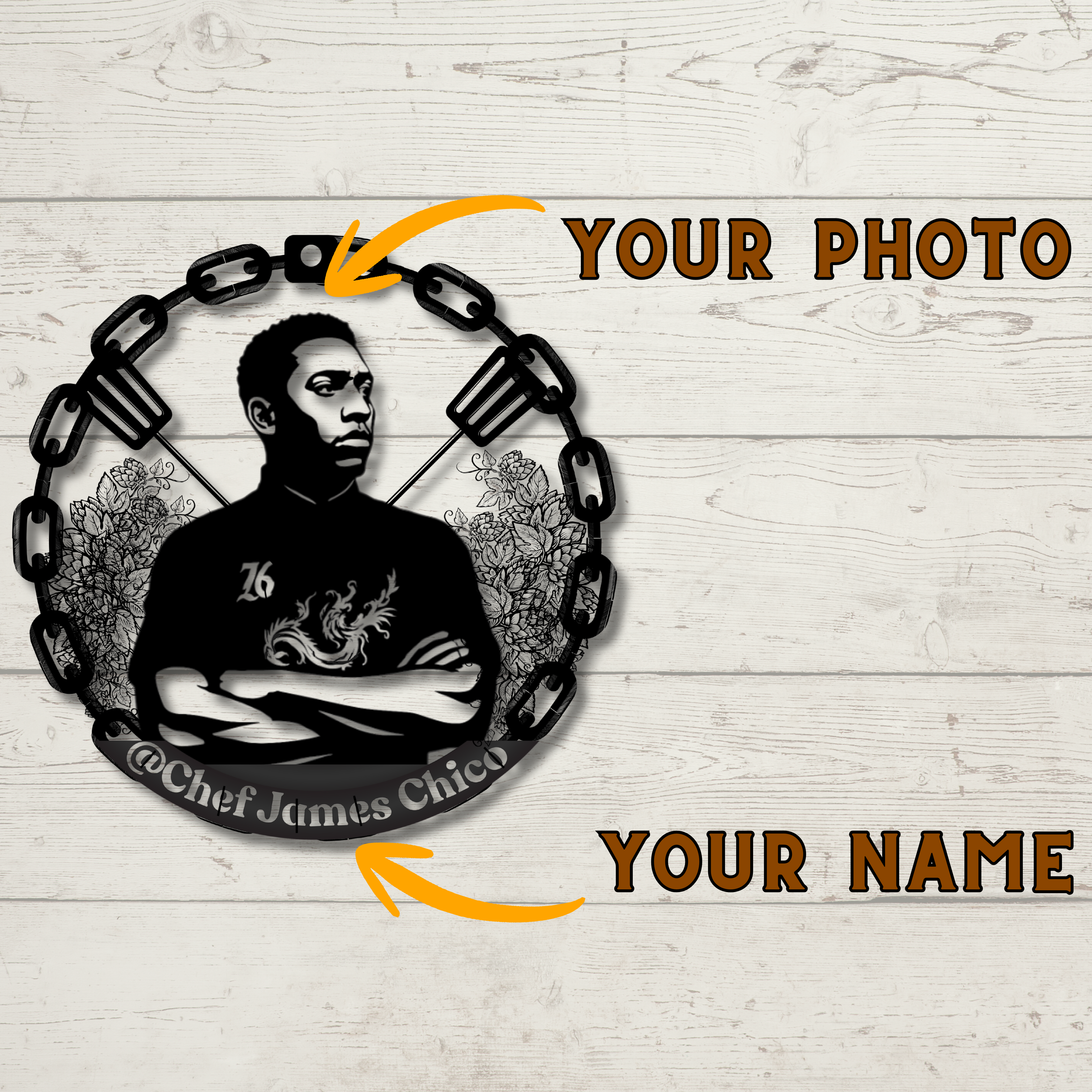 Custom Business Logo Metal Wall Sign – Personalized Steel Logo Sign for Bakery, BBQ, Coffee Shop & Wine Bar