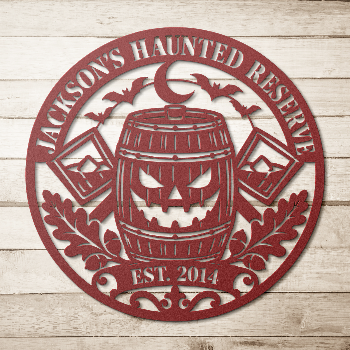 Personalized_Haunted_Barrel_Metal_Wall_S_Red_Simple_Wood_BKGD_Mockup.png_16159301