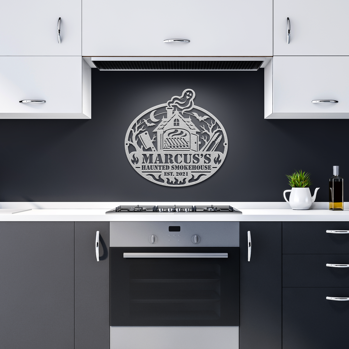 Personalized_Haunted_Smokehouse_Metal_Wa_Silver_Dark_Kitchen_Mockup.png_16174322