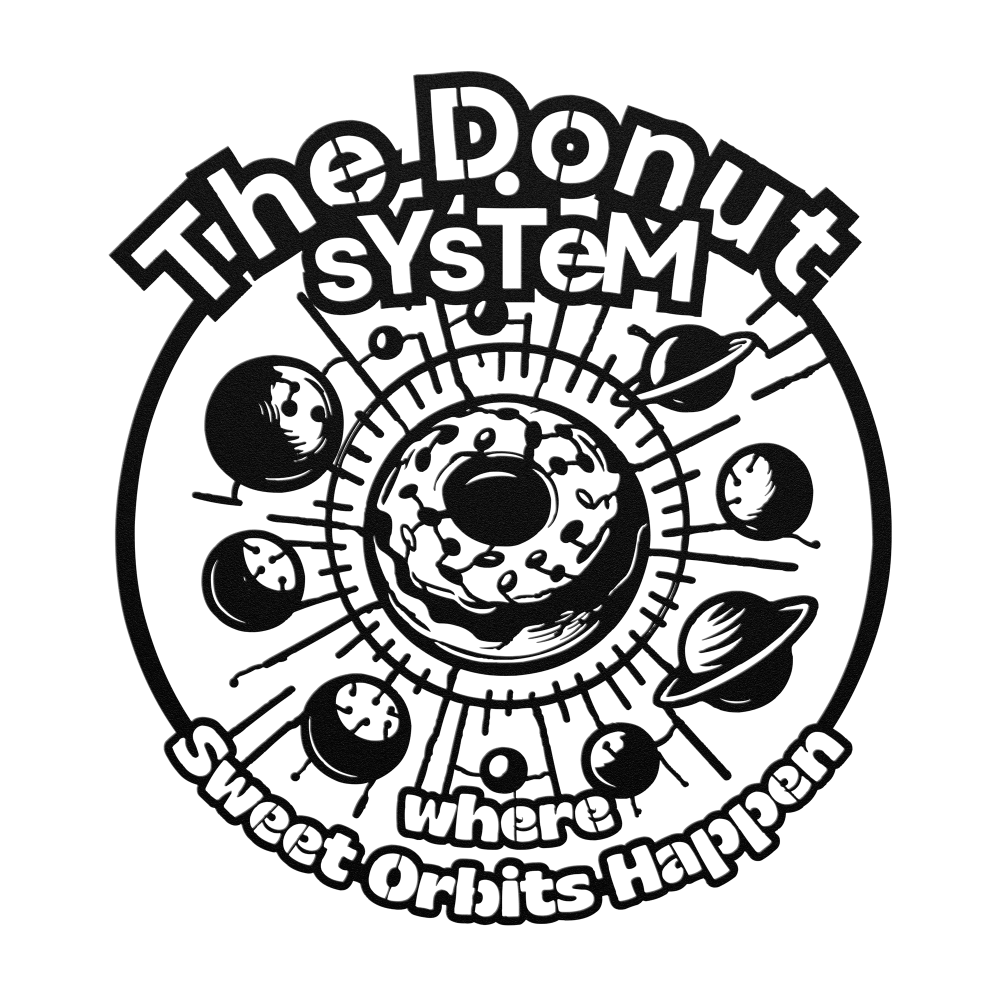 The Donut System Metal Wall Sign | Bakery & Dessert Shop Decor