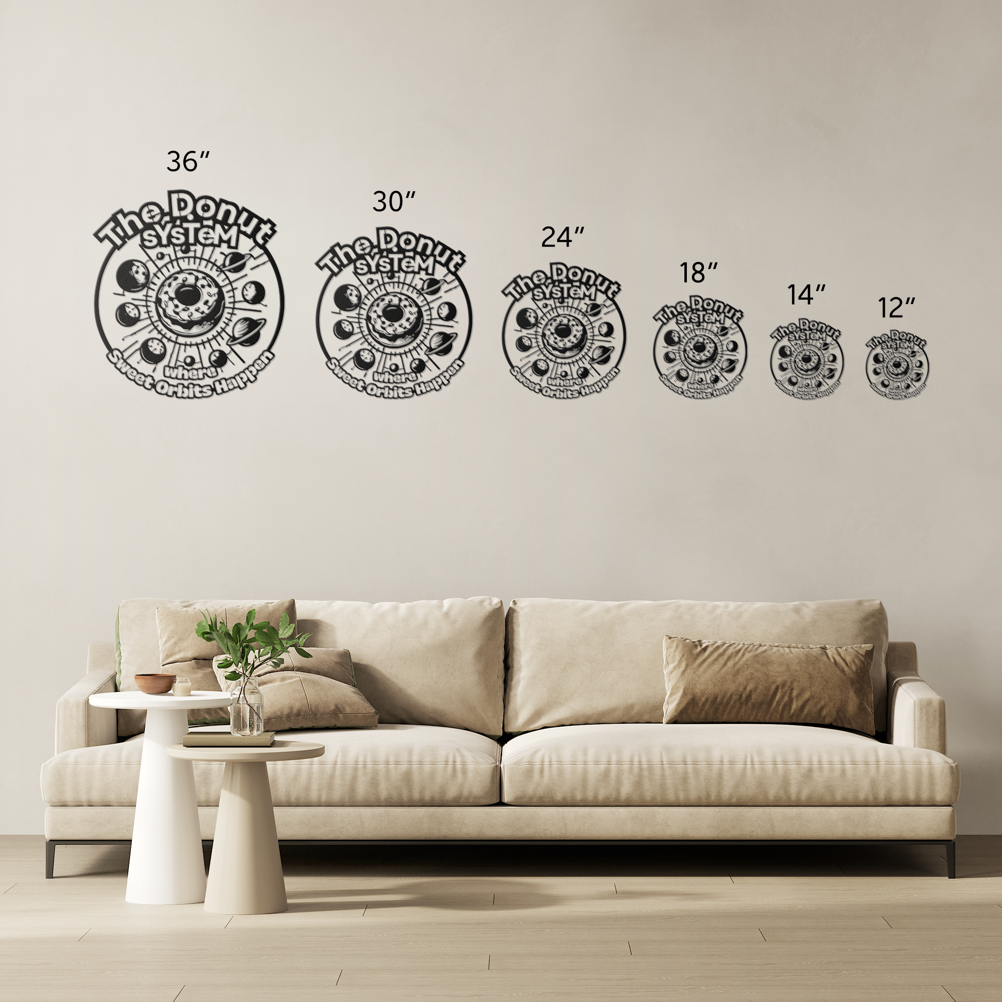 The Donut System Metal Wall Sign | Bakery & Dessert Shop Decor