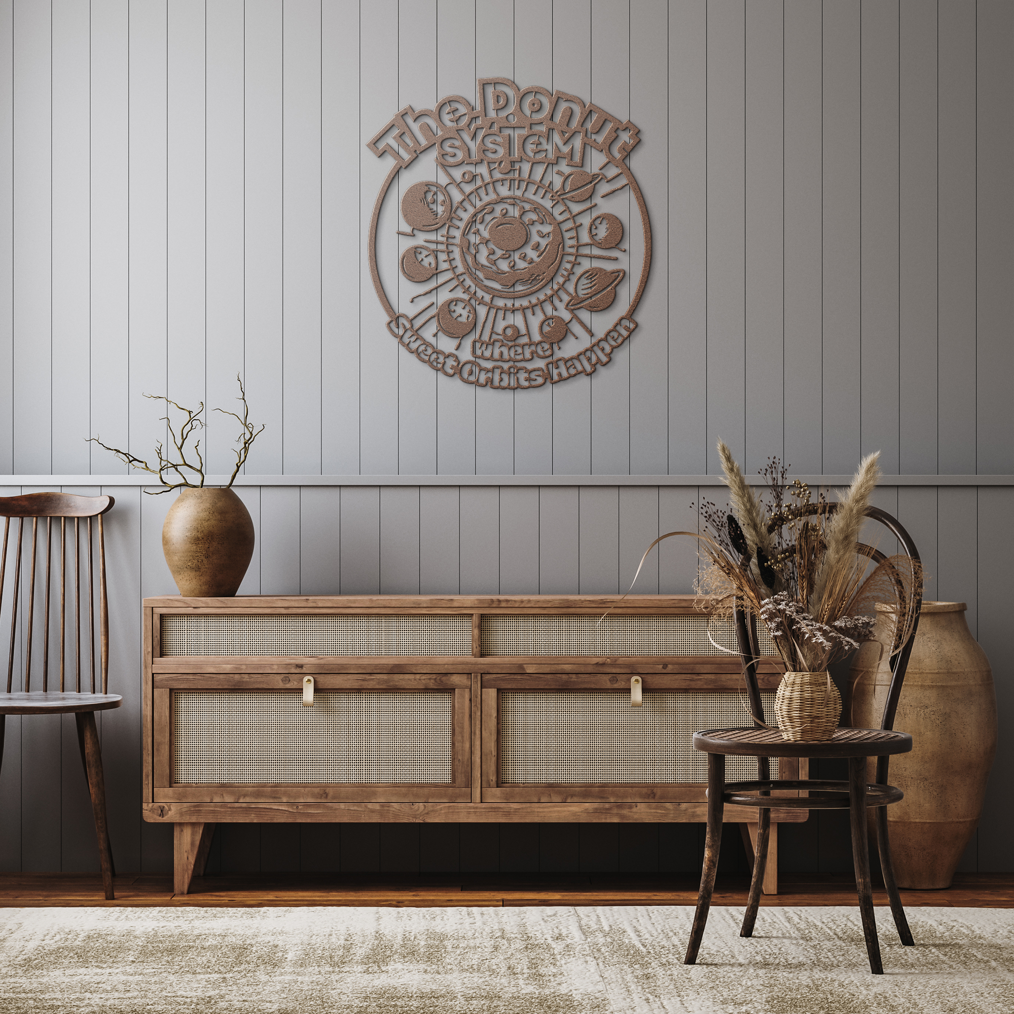 The Donut System Metal Wall Sign | Bakery & Dessert Shop Decor