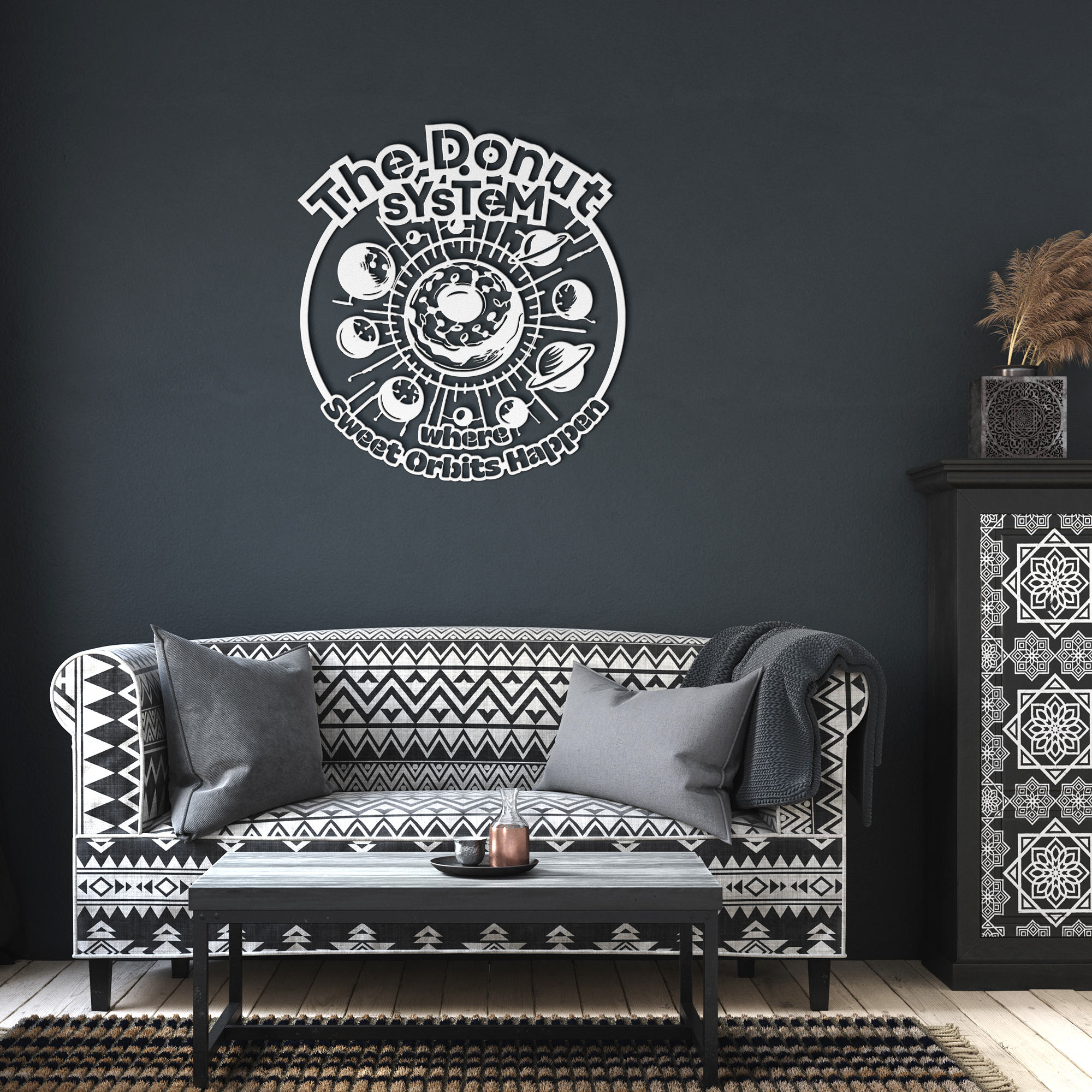 The Donut System Metal Wall Sign | Bakery & Dessert Shop Decor